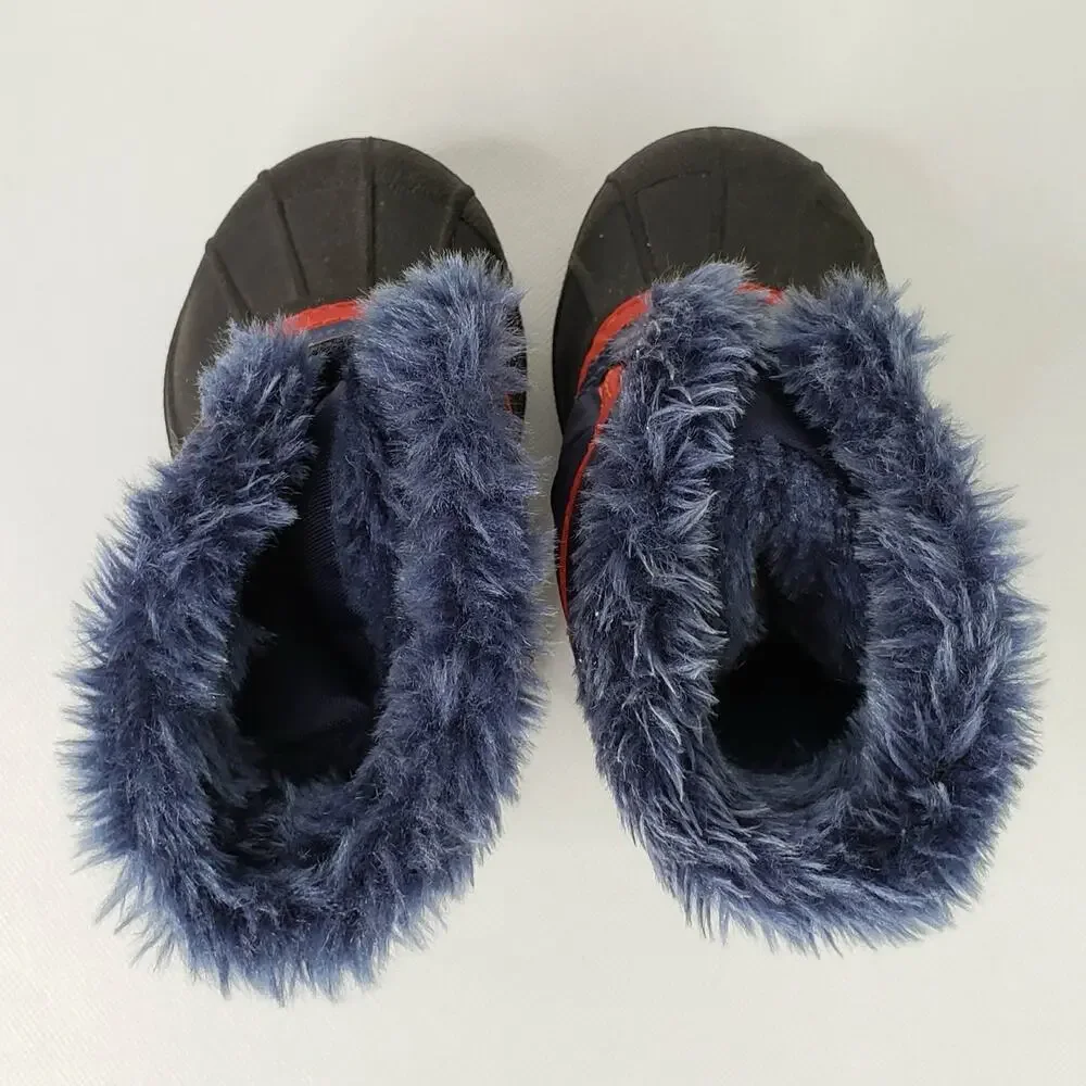 Sorel Toddler Snow Commander Snow Boots Size 6 Black Super Blue pull on